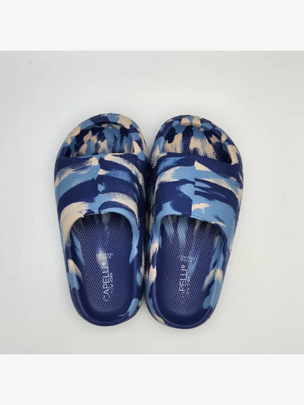 Blue/White Camo Slides | Kid's 10-11